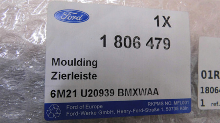 LEWA BOCZNA LISTWA DRZWI FORD S-MAX GALAXY 2006-15 _ 1806479 _ 6M21-U20939-BMXWAA