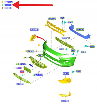 GRILL KRATKA CHŁODNICY PRZÓD FORD FOCUS 2022- OE 2638728 _ NX7B-8200-RA5KBX