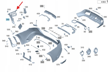 PRAWY ŚLIZG UCHWYT SZYNA ZDERZAKA TYŁ MERCEDES GLS W167 OE A1678801201