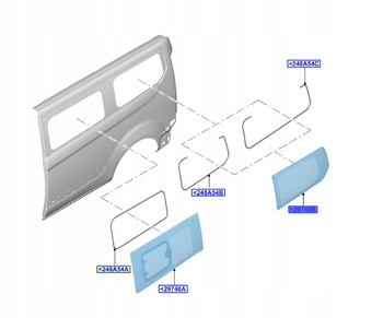 SZYBA OKNA 3-GO RZĘDU LEWA TRANSIT CUSTOM 2019- 2187688 _ JK21-B29741-DD