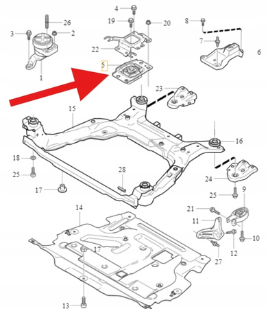 PODUSZKA SILNIKA LEWA 1.6 B4 D4 VOLVO S60 V60 S80 V70 2011- OE 31262710