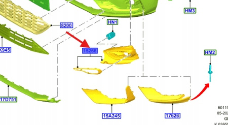 KRATKA HALOGENU LEWA FORD OE FOCUS 2018- 2380445 JX7B-15A299-TC