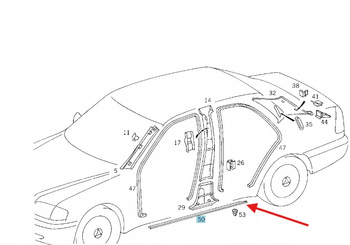 PRAWA LISTWA OCHRONNA PROGU MERCEDES C klasa W202 OE A2026800274