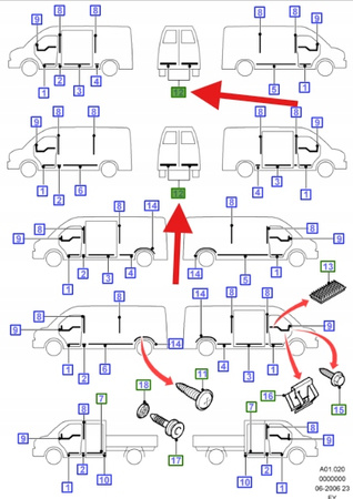 LISTWA ZEWNĘTRZNA DRZWI TYŁ TRANSIT 00- 06 OE 4125523 _ YC15-V425B28-BCYBB4