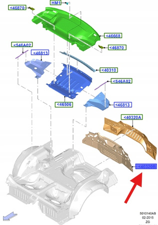 PAS TYLNY FORD MUSTANG MK6 MK7 2022- 2023- OE 2648529 _ PR3B-C40320-AA