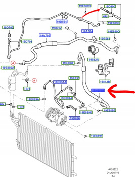 PRZEWÓD KLIMATYZACJI FORD FOCUS MK2 C-MAX 2003- 1741659 _ 3M5H-19N602-EJ