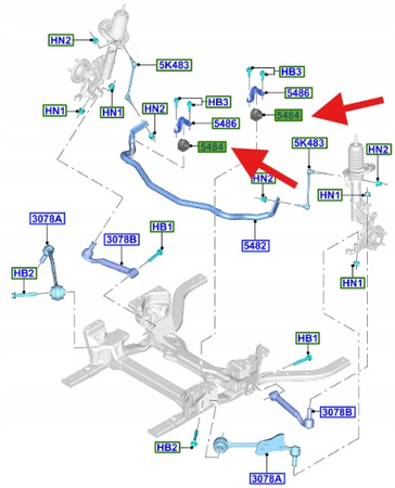 TULEJKA STABILIZATORA PRZÓD FORD MUSTANG 2015- 17 OE 5282414 _ FR3C-5484-AB