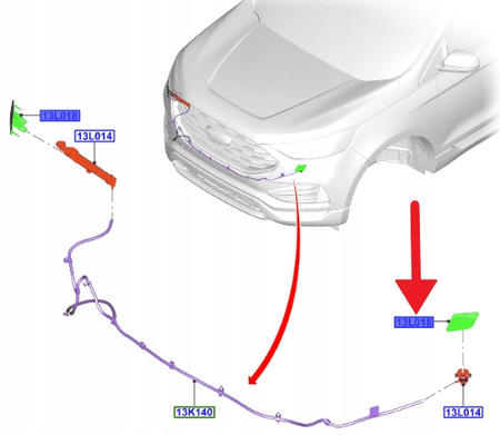 LEWA ZAŚLEPKA SPRYSKIWACZA LAMPY FORD EDGE 2018- 2273643 _ KT4B-13L019-BA