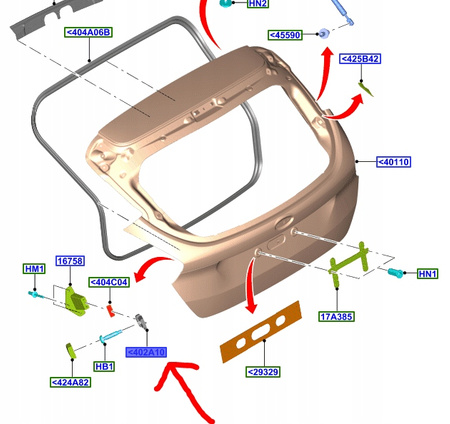 ODBÓJ KLAPY TYLNEJ FORD FOCUS C-MAX 2011- CONNECT _ 1751102 _ AM51-U402A10-AE