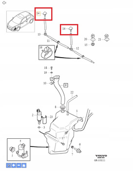 Dysza spryskiwacza Volvo OE 30655605