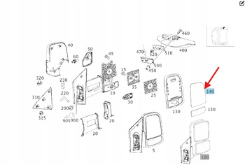 PRAWE GÓRNE SZKŁO LUSTERKA MERCEDES SPRINTER W906 W907 W910 OE A0028115333
