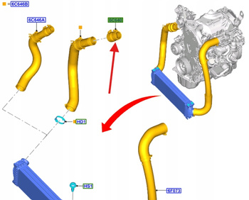 PRZEWÓD INTERCOOLERA WLOT FORD TRANSIT 2.0 Ecoblue 2430296 _ GK31-6C640-AA