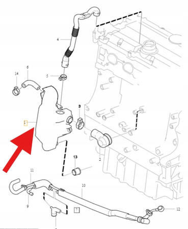 SEPARATOR OLEJU ODMA 2.4 B5 VOLVO S80 S60 V70 2003- OE 31338024