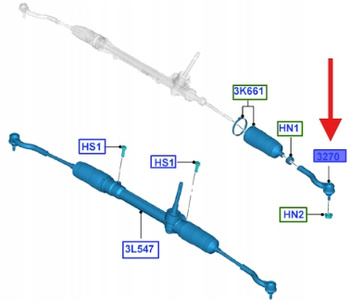 PRAWA KOŃCÓWKA DRĄŻKA KIEROWNICZEGO FORD KA 2008- 2513213 _ ME9S5J-3270-BB