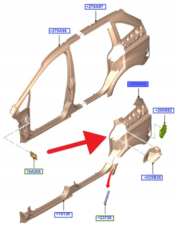 BŁOTNIK LEWY TYŁ FORD C-MAX 2010- 7os OE 1689642 _ AM51-U278A93-AA