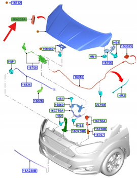 USZCZELNIENIE MASKI 1860053 _ ET76-16C880-BA