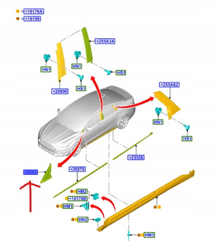 TRÓJKĄT LUSTERKA LEWY CHROM MONDEO MK5 2014- 5225281 _ DS73-F16003-BD59B8