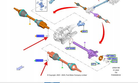 PIERŚCIEŃ ZABEZPIECZAJĄCY PÓŁOŚ FORD OE TRANSIT 2014- LJ9P-4B422-AB