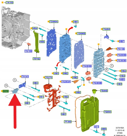 CZUJNIK CIŚNIENIA OLEJU SKRZYNI 8F35 FORD KUGA EDGE 2266865 _ JM5P-9D290-AE