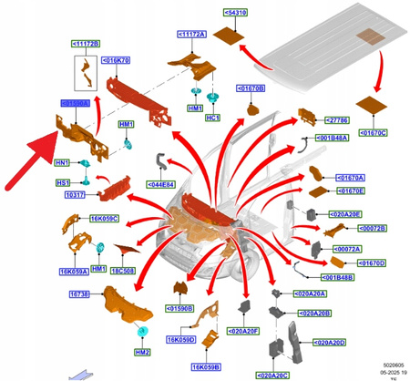 PRZEGRODA PRZEDNIA IZOLACJA FORD CUSTOM 2019- OE 2371556 _ KK21-V01590-AC