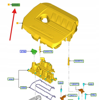 OSŁONA SILNIKA GÓRA FORD KUGA FOCUS CMAX 1.5 EB 1863972 _ F1FG-6A949-AB