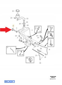 Czujnik poziomu płynu sprysk. Volvo OE 32237467