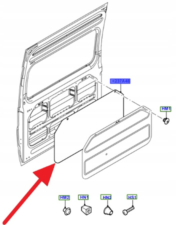 OSŁONA DRZWI PRZESUWNYCH FORD OE TRANSIT 2000-2014 YC15-V237A48-FC 1752697