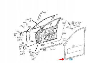 USZCZELKA DRZWI PRZEDNICH PRAWYCH MERCEDES C klasa W203 OE A2037202278