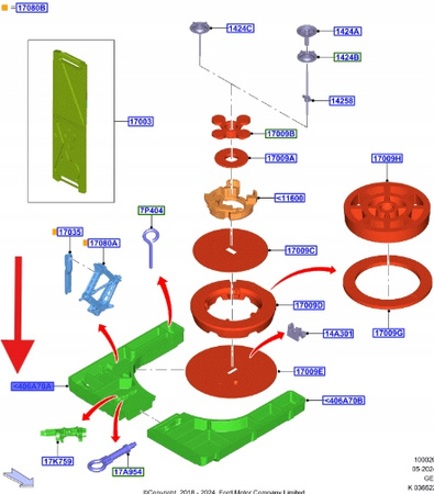 STYROPIAN KOŁA ZAPASOWEGO FORD FOCUS MK4 2018- OE 2304411 _ JX7B-1A496-DB