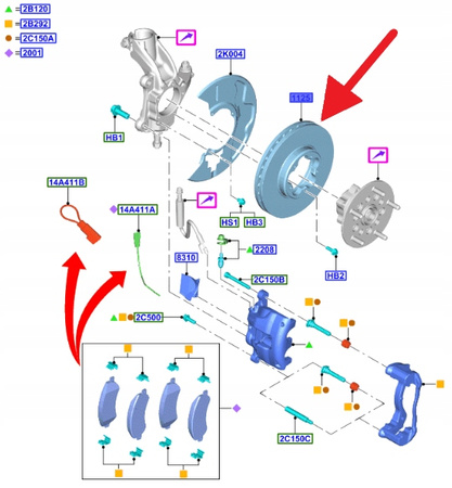 TARCZA HAMULCOWA PRZÓD FORD CUSTOM TRANSIT 2018- OE 2221678 _ BK21-1125-GA