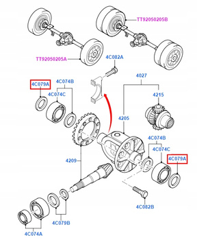 PODKŁADKI MECHNIZMU RÓŻNICOWEGO FORD TRANSIT MK6_1388089_6C11-4C079-AA