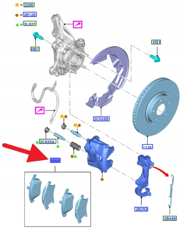 KLOCKI HAMULCOWE PRZÓD FORD FOCUS C-MAX 2010- 2614606 _ MEMV6J-2K021-A2A