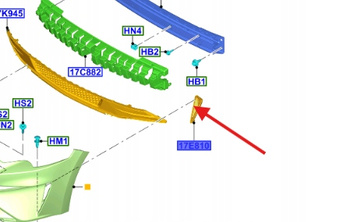 KRATKA ZDERZAKA PRZÓD PRAWA FORD MUSTANG 2017- 2137568 _ JR3B-17B968-AA5YZ9
