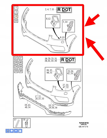 OSŁONA ZDERZAKA PRZÓD VOLVO XC90 2016-2019 OEM/OE 39799330