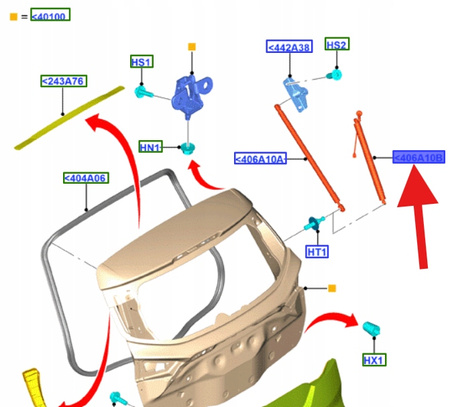 LEWY SIŁOWNIK KLAPY BAGAŻNIKA FORD MONDEO 14- OE 2670562 _ DS73-N402A55-AF