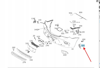 ŚLIZG ZDERZAKA LEWY PRZÓD MERCEDES SPRINTER W906 OE A9068821014
