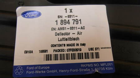 DEFLEKTOR CHŁODNICY LEWY FORD C-MAX Mk2 1.6 Ti-VCT 2010-15_1894791_AM51-8311-AC