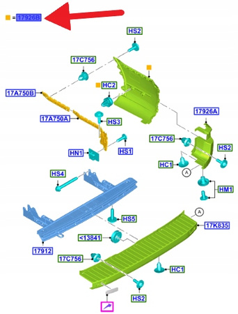 LEWA LISTWA ZDERZAKA TYŁ FORD TRANSIT 2014- OE 1867583 _ BK31-17927-DC5CND
