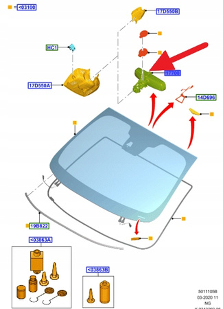 LUSTERKO WEWNĘTRZNE FORD MONDEO Mk5 2014- OE 2329767 _ DU5A-17E678-ES
