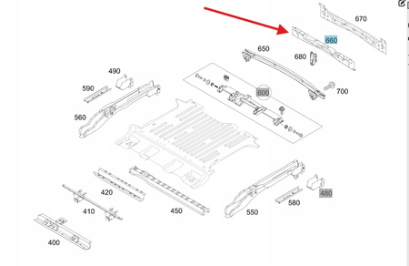 WZMOCNIENIE PASA TYLNEGO MERCEDES CITAN A4156470100