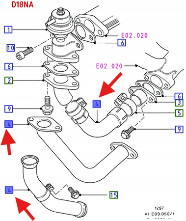 RURA ZAWORU EGR 1.8 TDCI FORD ESCORT 1993- 2001 OE 6676648 _ 91FF-9D477-BC