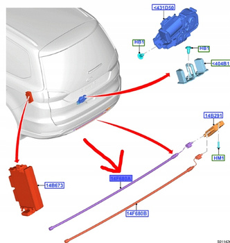 WIĄZKA KLAPY BAGAŻNIKA GÓRNA S-MAX GALAXY 2016- 2291780 _ EM2T-14F680-XB