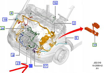 WIĄZKA INSTALACJI SILNIKA FORD TRANSIT 2003-2006 2.0L TDCI _4642789_3C1T-12B637-BE