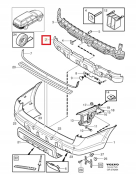 ABSORBER ZDERZAKA TYLNY VOLVO XC70 I 2001-2007r