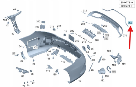 DYFUZOR SPOILER ZDERZAKA TYŁ MERCEDES C W205 OE A2058856103