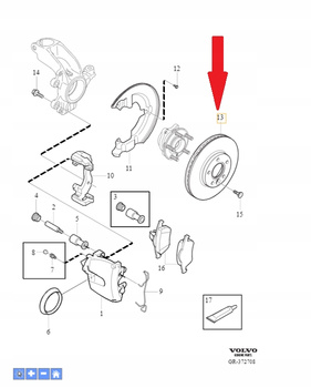 Przednie tarcze hamulcowe Volvo OE 31341642