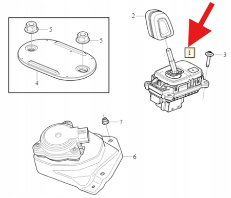 WSPORNIK DŹWIGNI ZMIANY BIEGÓW TG-81SC VOLVO XC40 2022- OE 32324635