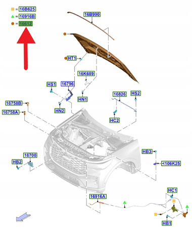 MASKA POKRYWA SILNIKA FORD EXPLORER 2019- OE 2718488 _ LB5B-S16612-AD