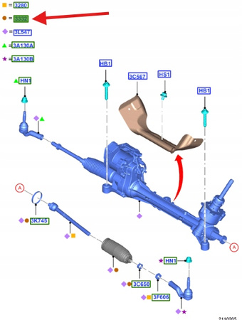 DRĄŻEK KIEROWNICZY FORD RÓŻNE MODELE 1714485 _ AV6C-3L575-AA