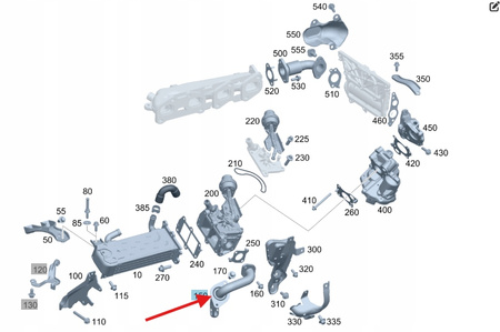 RURA PRZEWÓD ZAWORU EGR DIESEL OM651 MERCEDES OE A6511402208